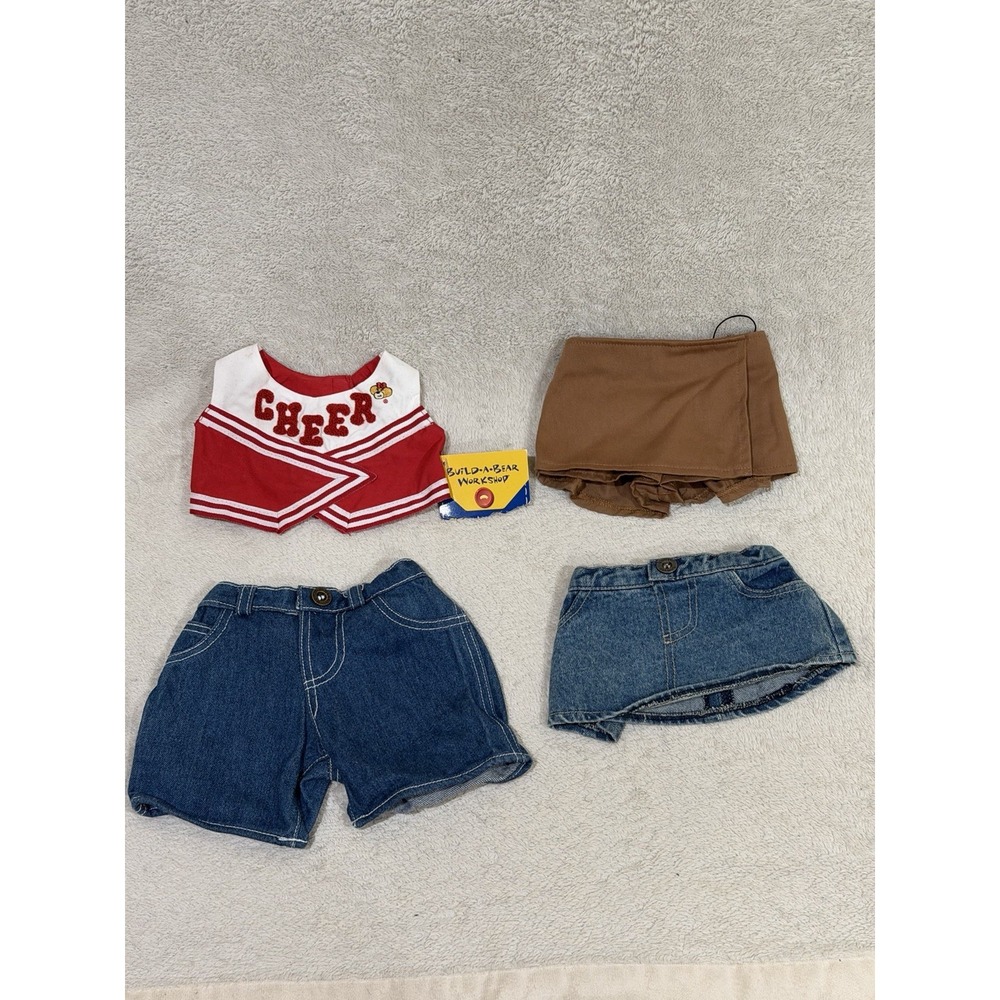 Build A Bear BAB Clothing Lot Cheer Top, 2 Skirts, Pants